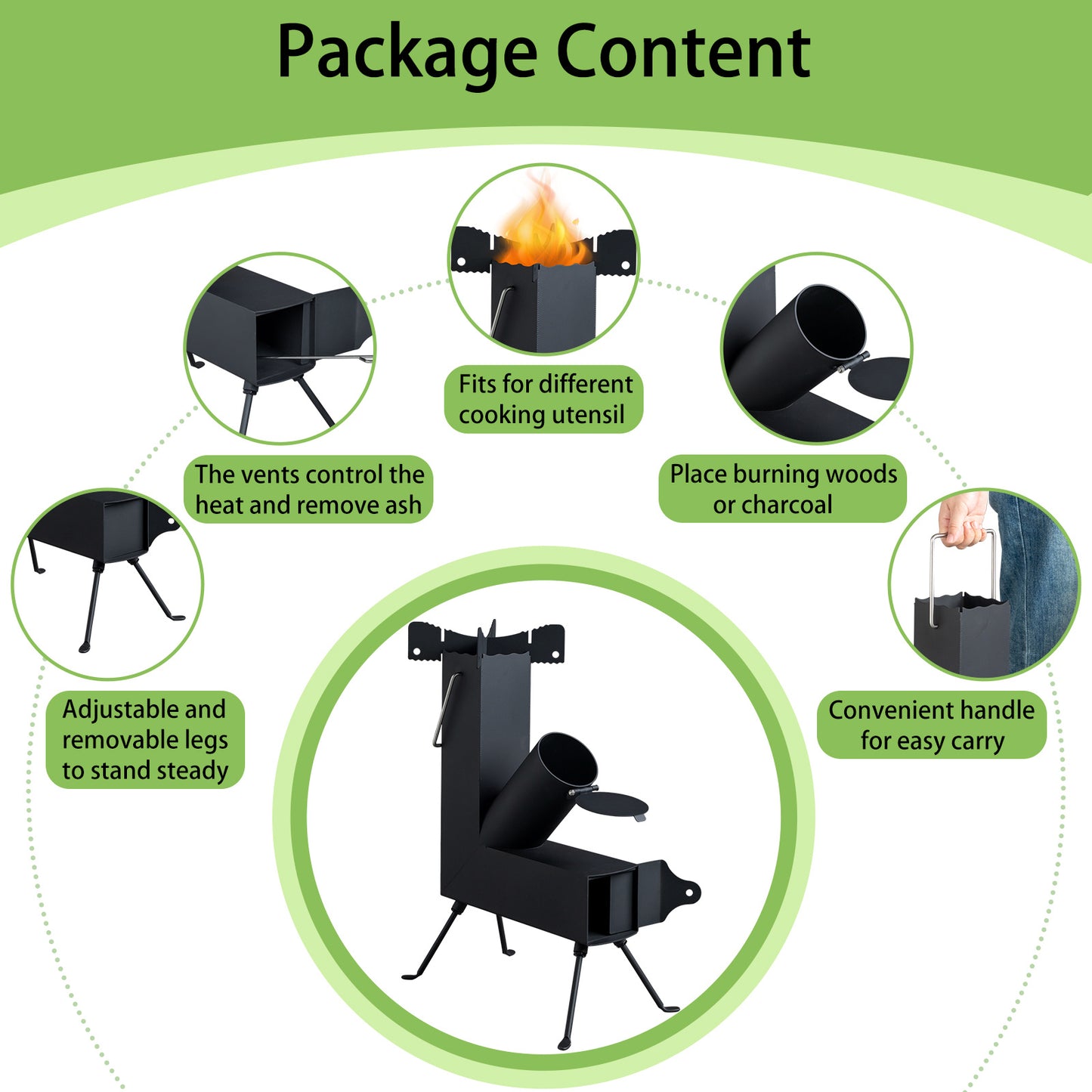 Portable Black Camp Stove