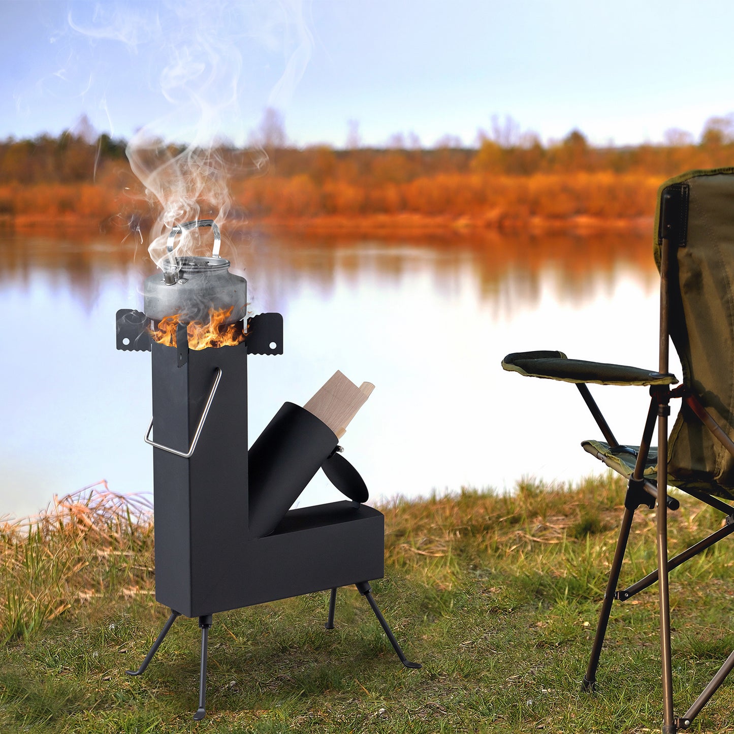 Portable Black Camp Stove