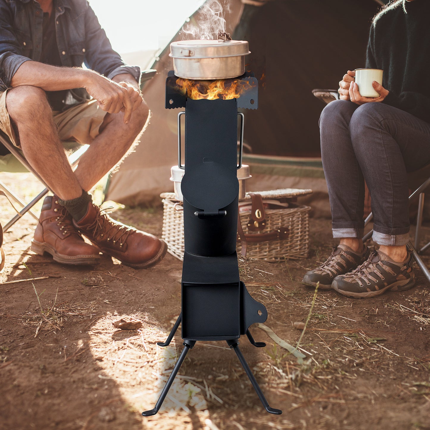 Portable Black Camp Stove