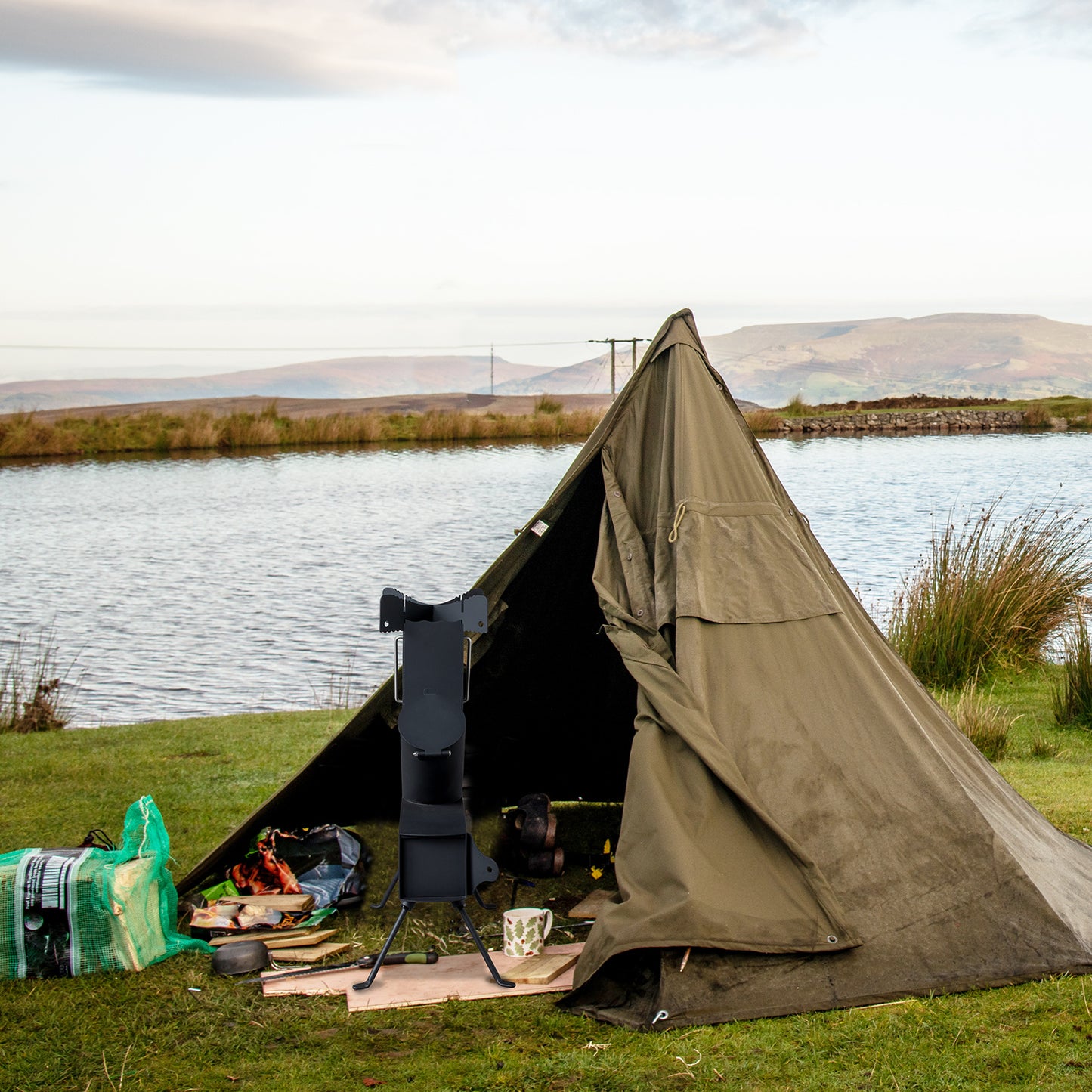 Portable Black Camp Stove